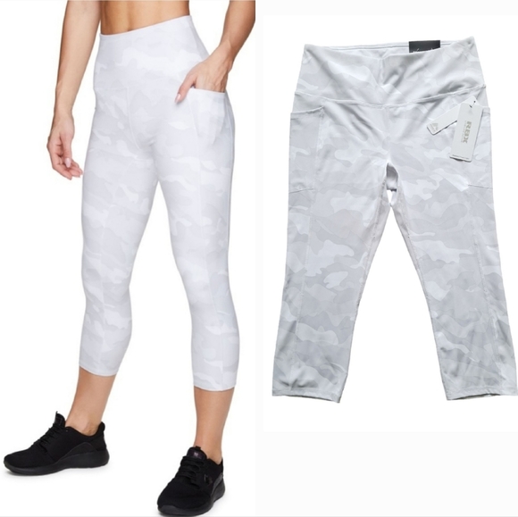 RBX Pants & Jumpsuits 23 Rbx Womens Capri High Waisted White Camo